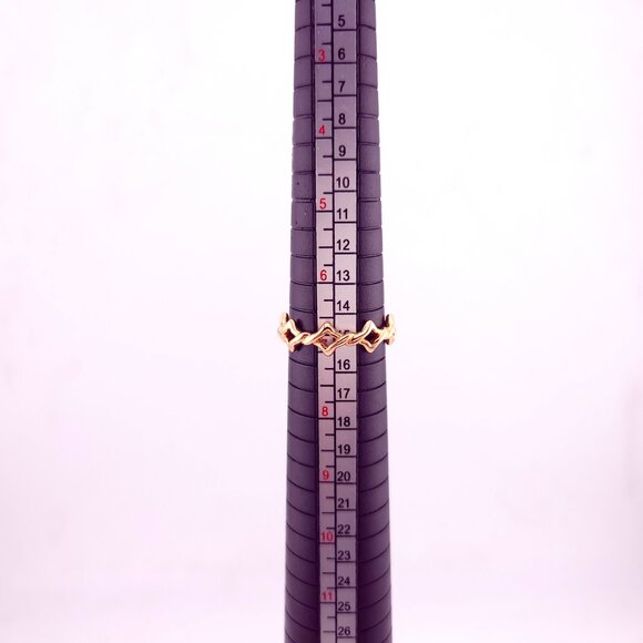 David Yurman 750 18K Rose Gold Quatrefoil Stack Venetian Band Ring Size 7 - Picture 5 of 8